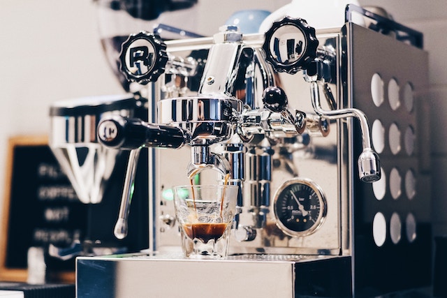 silver espresso machine